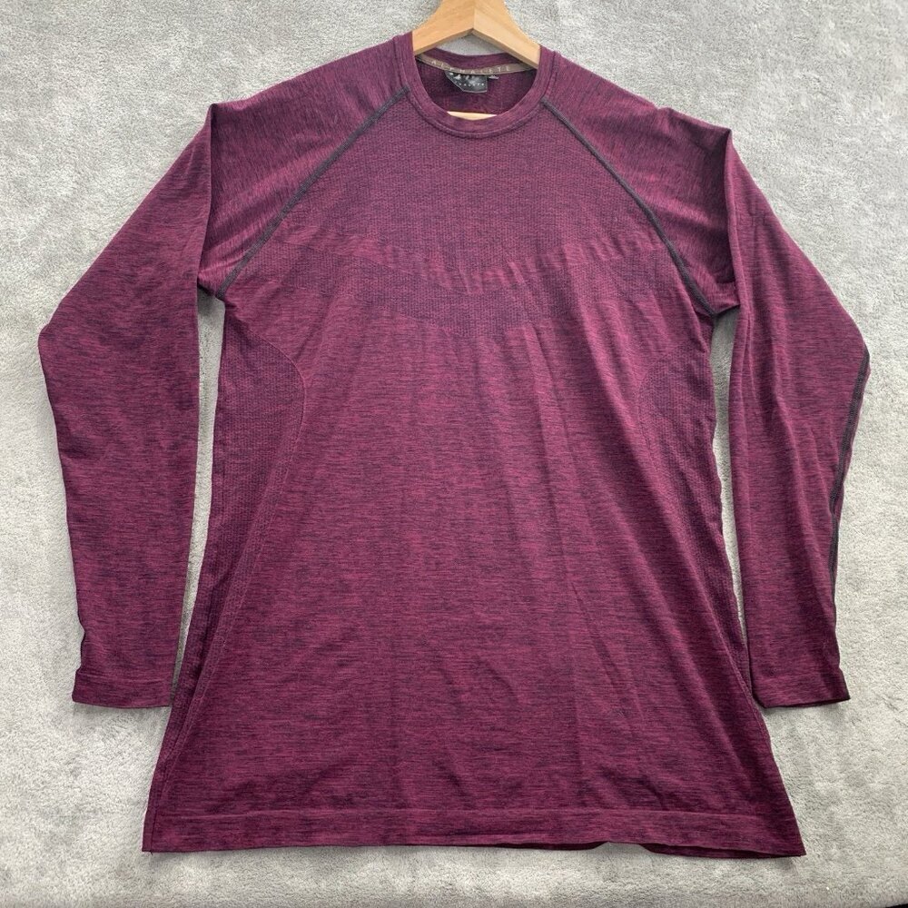 Alphalete Shirt Womens XL Purple Heather Compression Tee Exercise Athleisure Gym